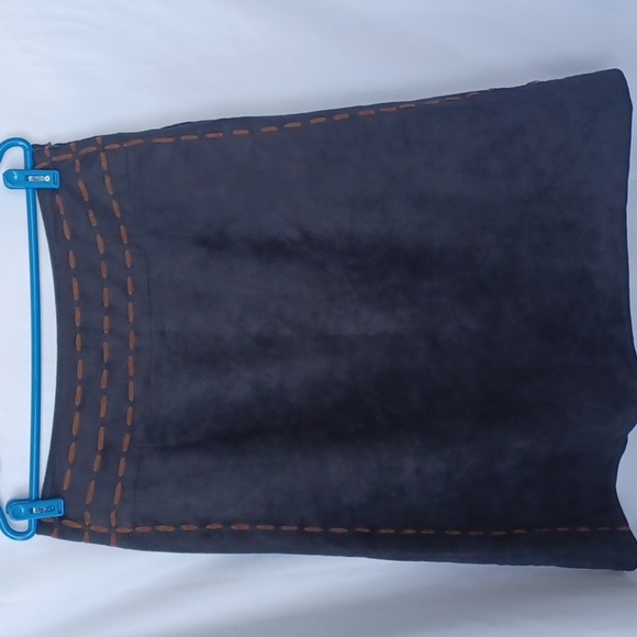 Richard Malcolm Faux Suede A Line‎ Skirt Black Size 10 - Picture 1 of 6